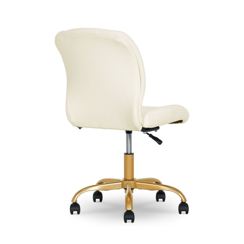 Bouclé Armless Office Chair for Adults and Teens, Cream11