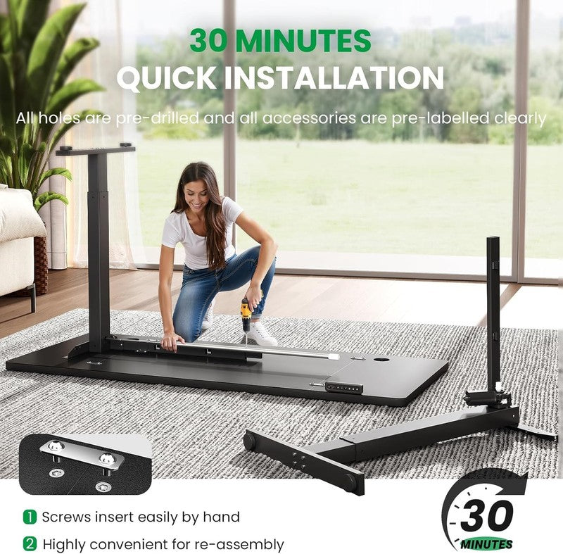48"x24" Electric Standing Desk Adjustable Sit Stand Table 3 Memory w/ Cable6