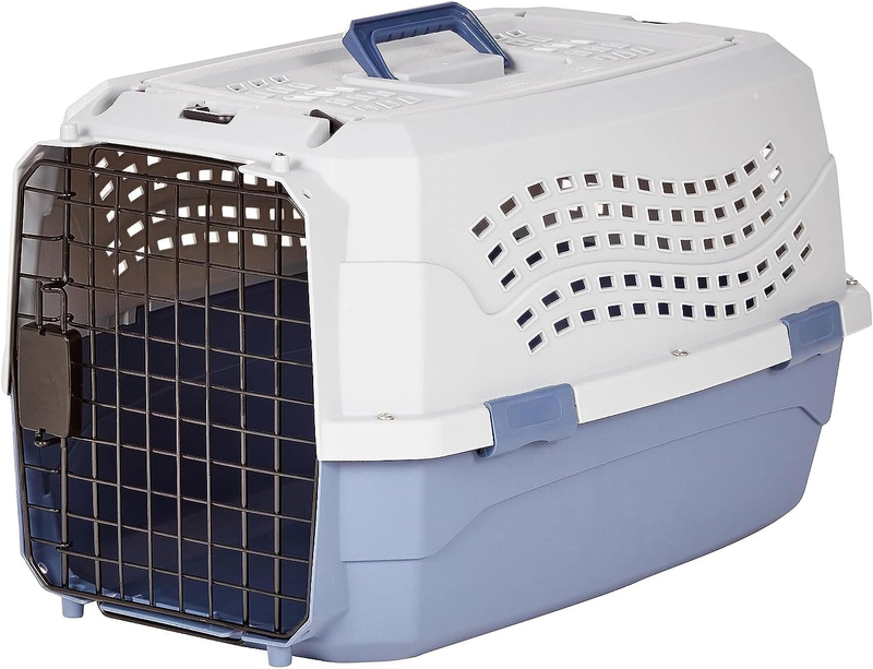 2 Door Hard Sided Pet Travel Carrier for Dogs & Cats Gray Blue 22.8"L x 15"W0