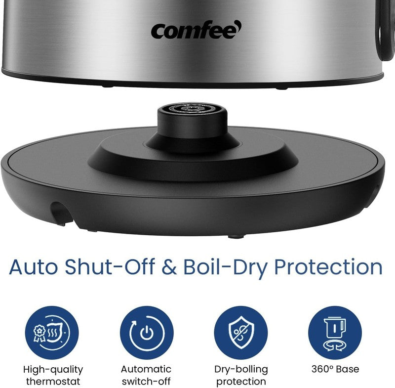 Fast Boil Stainless Steel Electric Kettle with Auto Shut Off & LED Light3