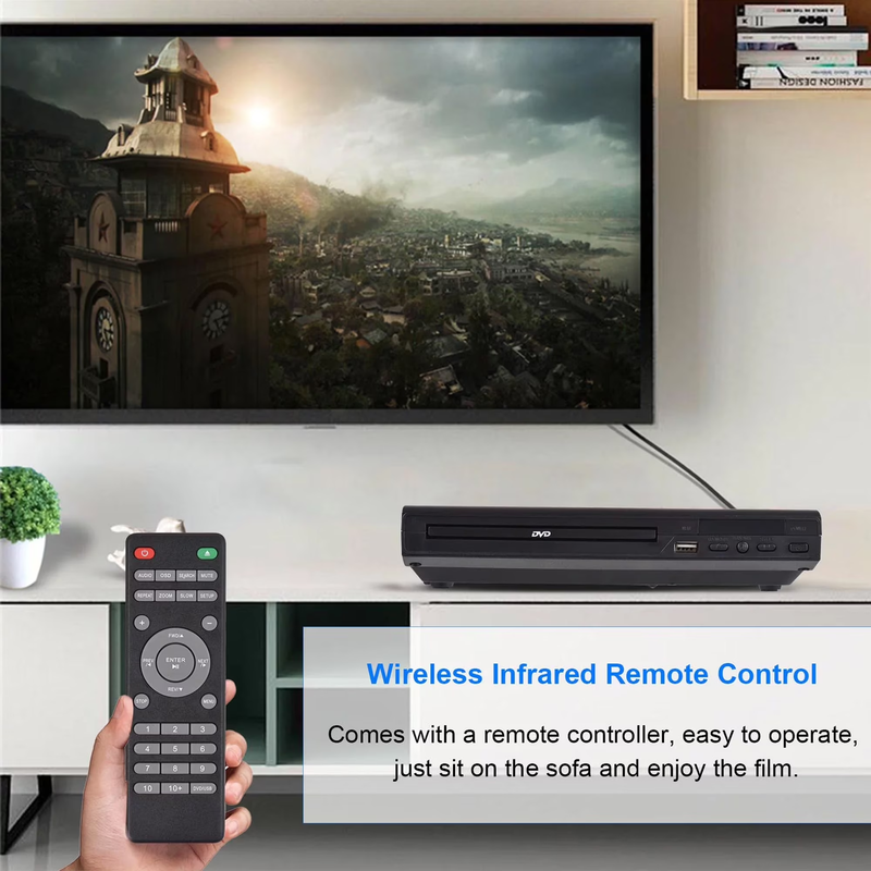 DVD Player for TV All Regions CD USB AV Output Elderly Simple Black8