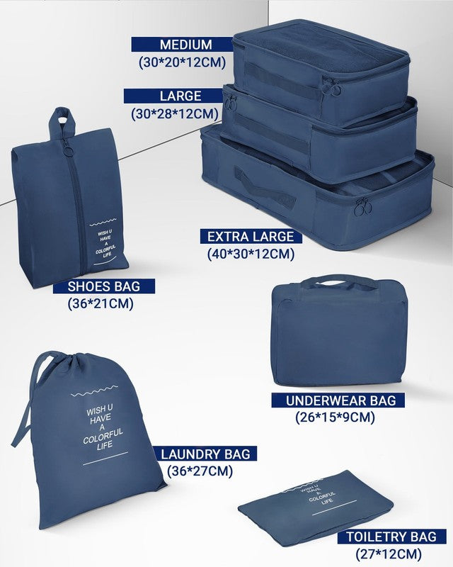 3 Piece Luggage Sets Travel Suitcase Set with 7PCS Organizer Bags, Navy Blue10