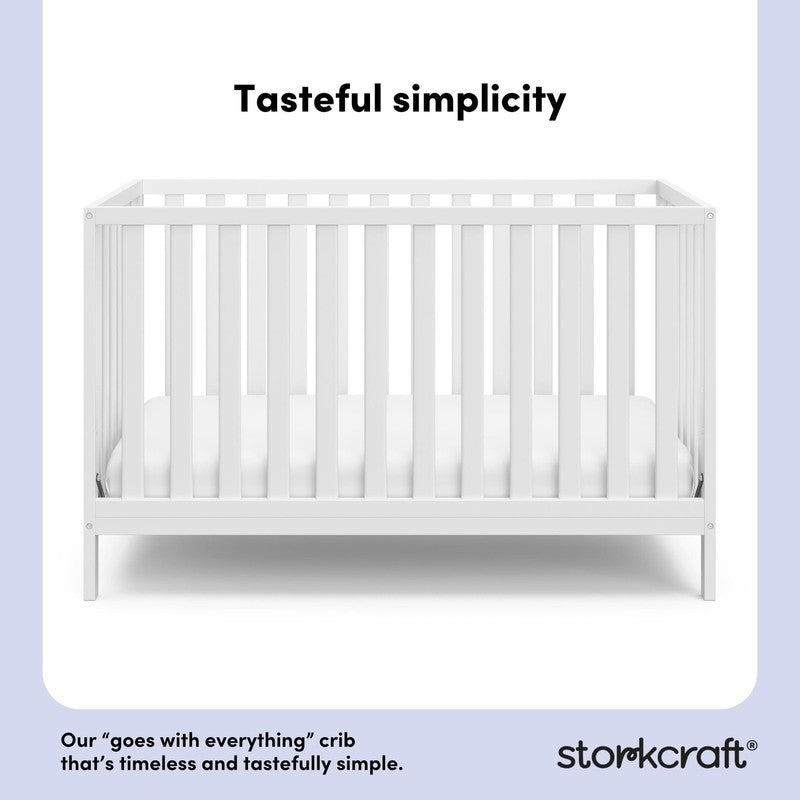Sunset 5-In-1 Convertible Baby Crib, White8