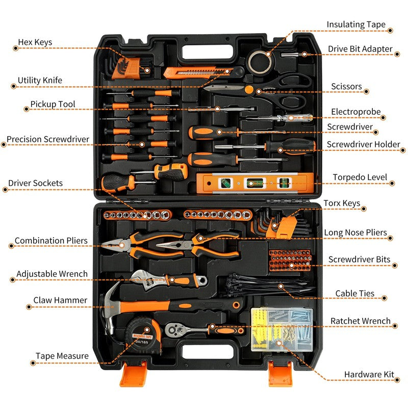 242-Pc Tool Set with Toolbox Basic Household Mechanic Hand Tool Kit for Home3