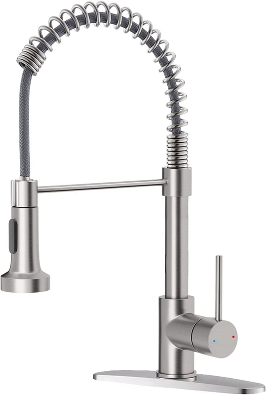 Kitchen Faucet Pull Down Sprayer Brushed Nickel 1 3 Hole Dual Function9