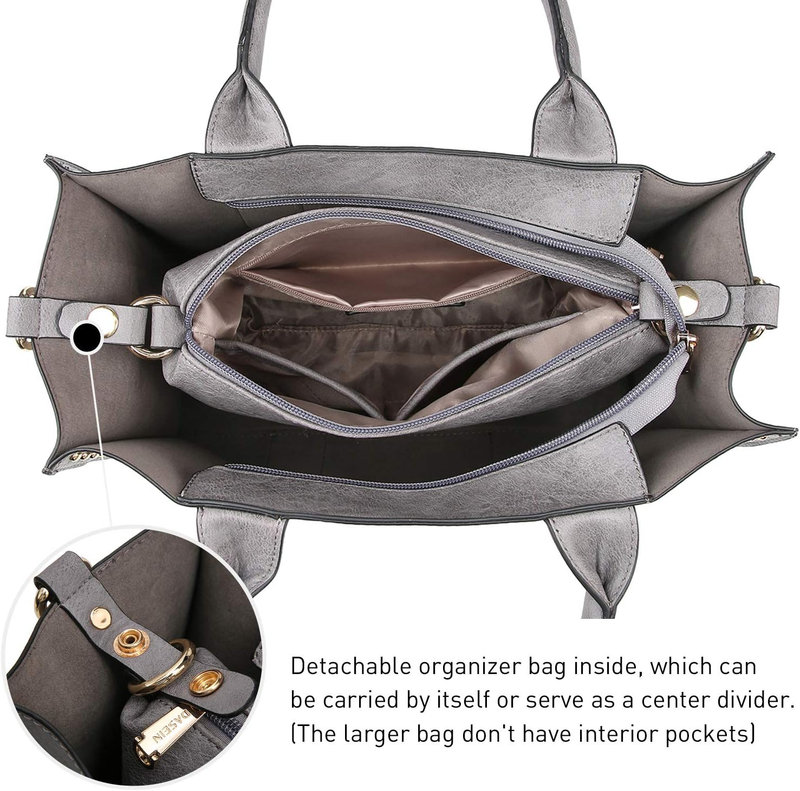 3Pc Women’s Handbag Set Tote Satchel Shoulder Top Handle Purse Wallet4