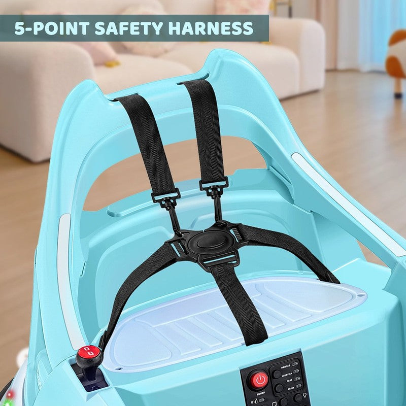 12V Light Blue Toddler Bumper Car 360° Spin Remote Control 5 LED Lights1