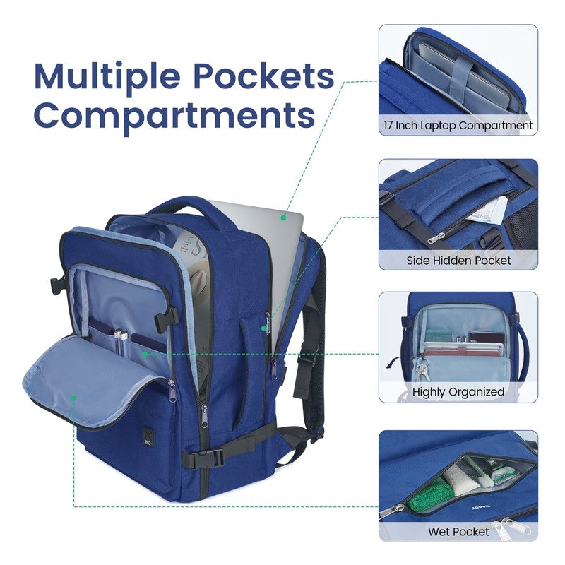 Business Travel Backpack Fits 17 Inch Laptop for Personal Item Bag 18X14X8 Clams4