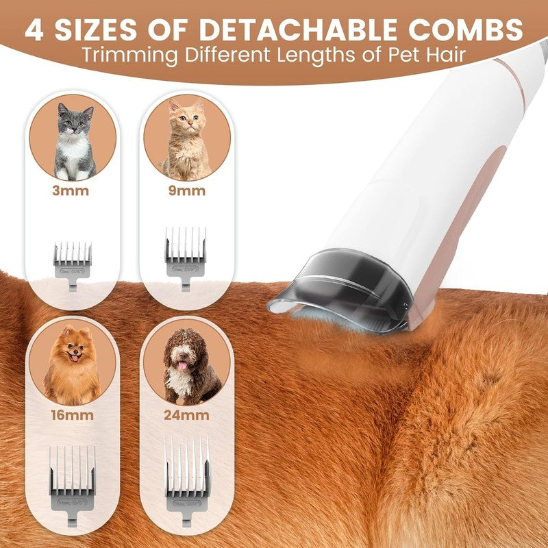 Dog Grooming Vacuum Kit 11000Pa Pet Hair Clipper Nail Grinder 7 Tools 2.5L5