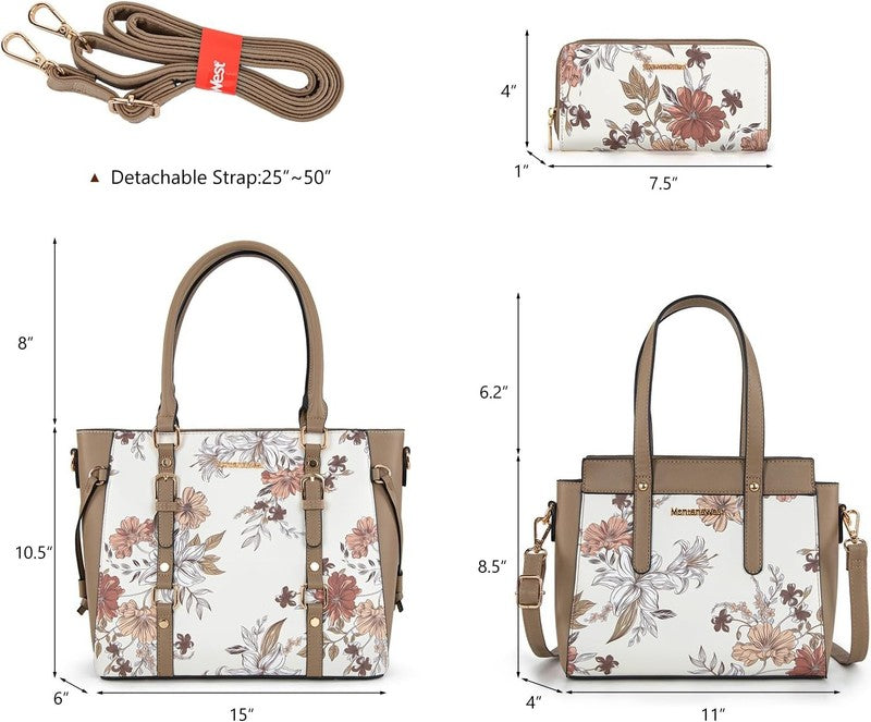 3PCS Purses for Women Tote Bag and Wallet Set Shoulder Satchel Handbags3