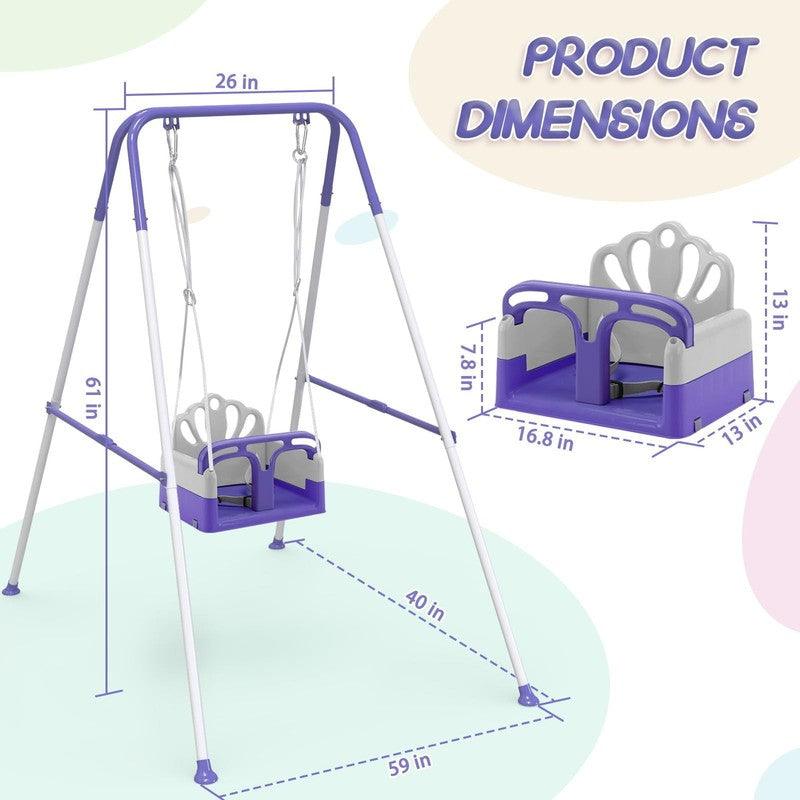2 in 1 Foldable Toddler Swing & Baby Jumper, Easy Install & Store, Purple6