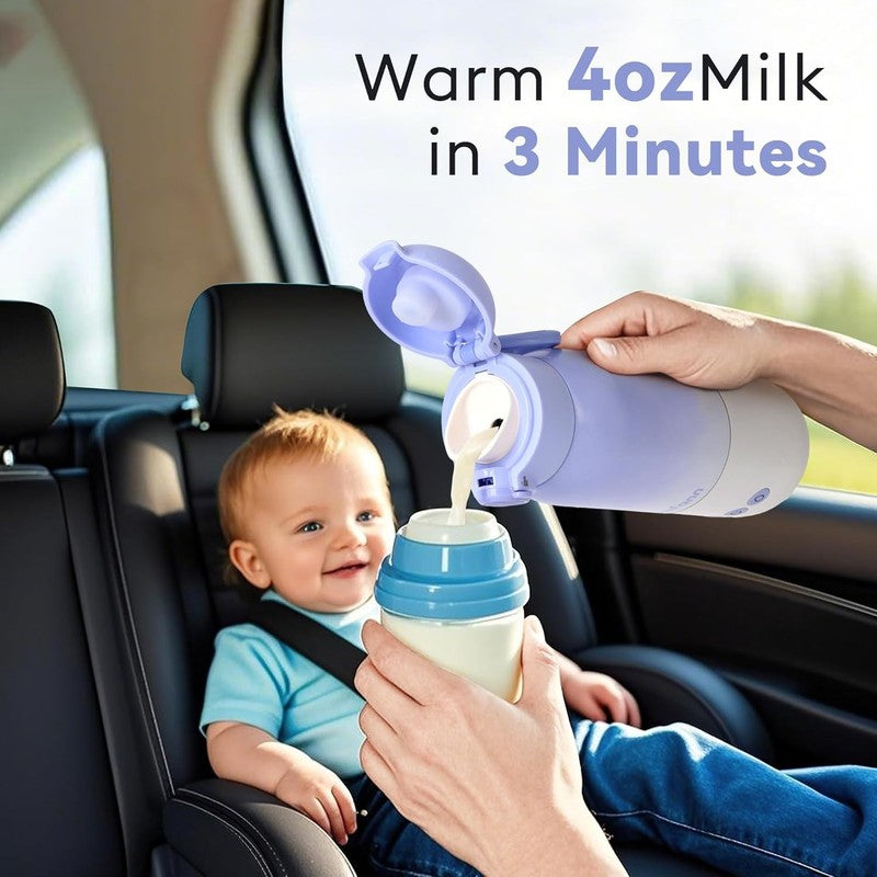 Portable Baby Bottle Warmer Dual Heat Breastmilk Formula 12oz Violet3