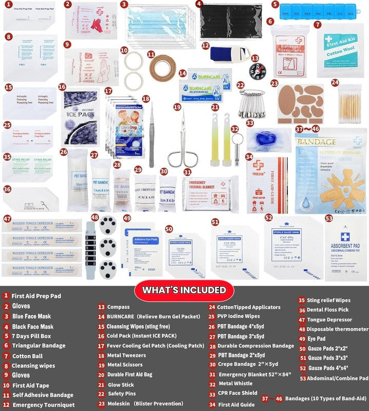 400 Piece Large First Aid Kit Premium Emergency Kits for Home, Office, Car, Outd2