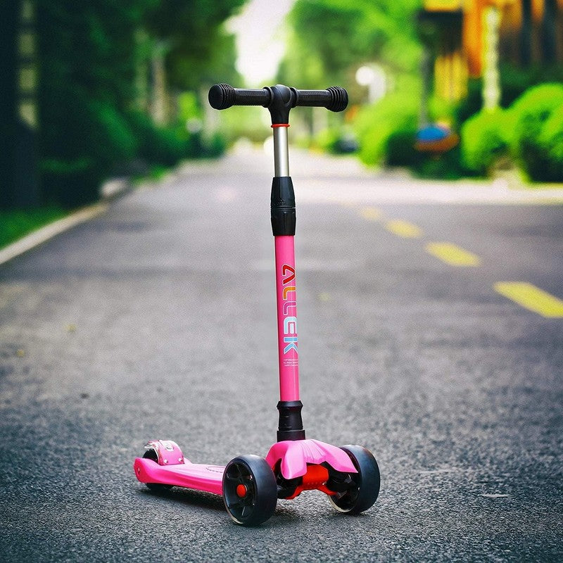 Kick Scooter B02 Lean 'N Glide Wide PU Light Up Wheels 4 Heights Rose Pink7