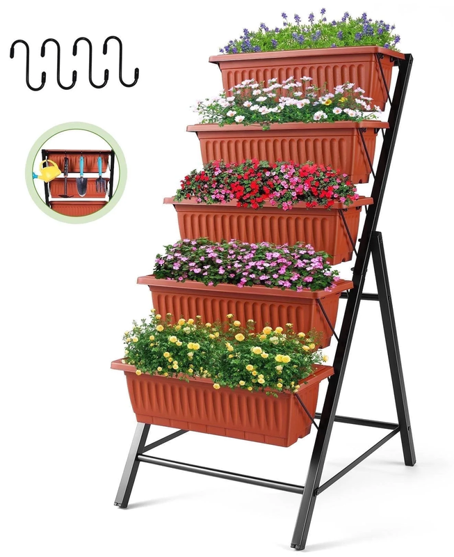 5-Tier Vertical Raised Garden Bed Planter – Freestanding Herb & Flower Box0