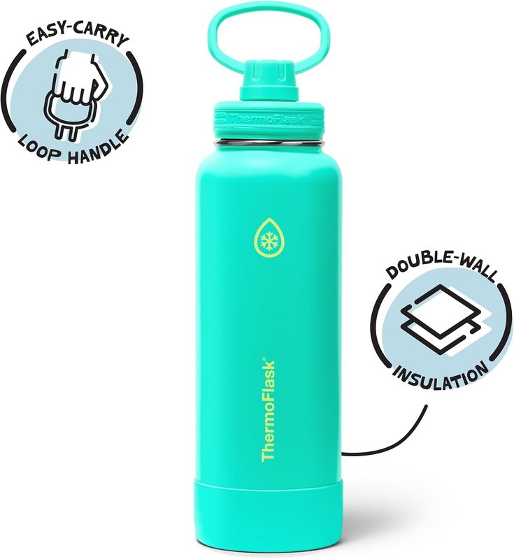 40oz Insulated Water Bottle Stainless Steel Spout Lid Leakproof Hot Cold1