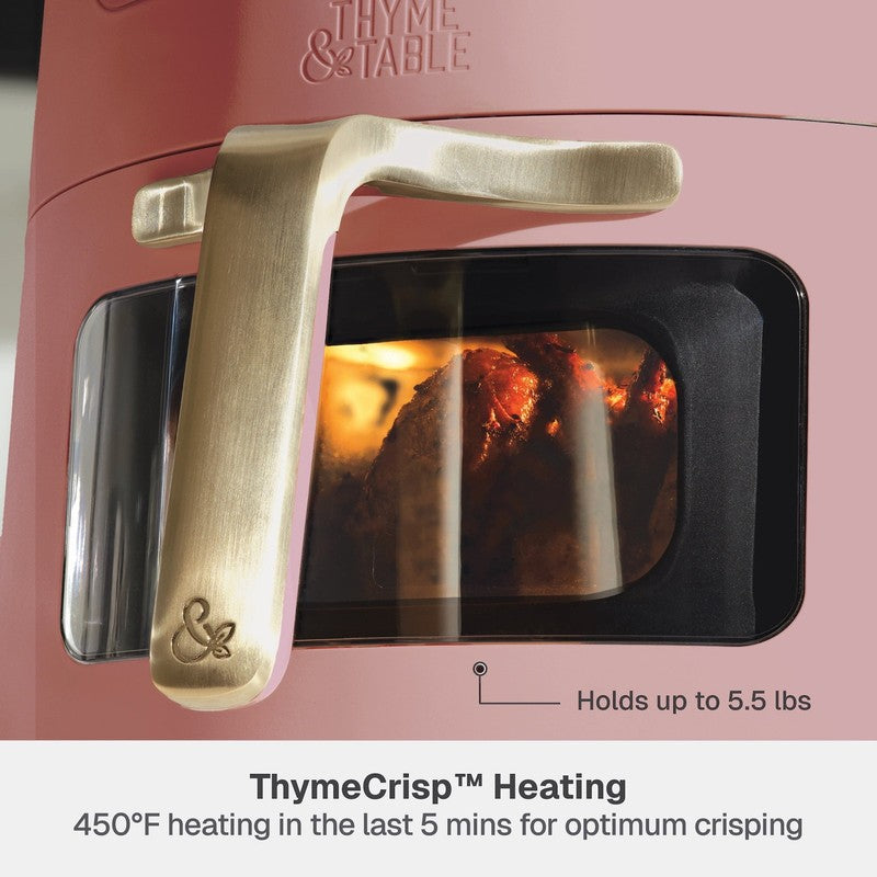 6QT Air Fryer with Thymecrisp Ceramic Nonstick Basket Faded Rose6