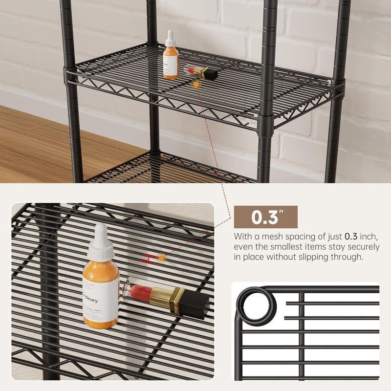 Adjustable 5 Tier Metal Wire Shelving Unit for Kitchen, Closet, Bathroom, Black3