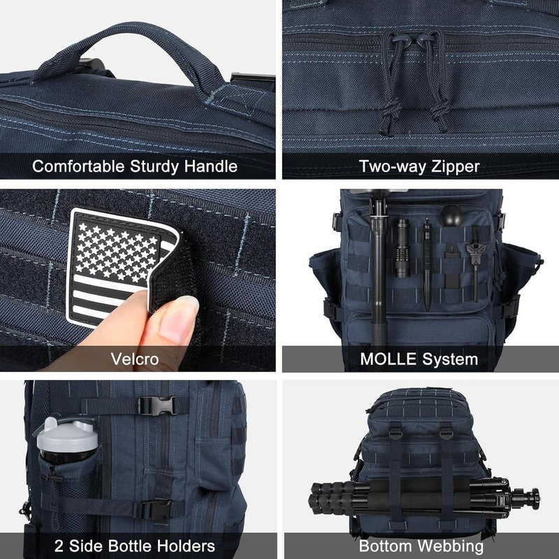 50L Military Tactical Backpack MOLLE Army Assault Bug Out Bag Water Resistant Br4