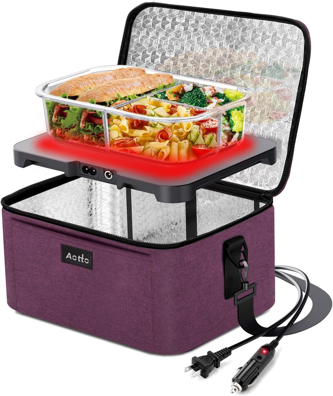 Portable Electric Lunch Box Oven Food Warmer 3 in 1 12V 24V 110V Deep Purple0