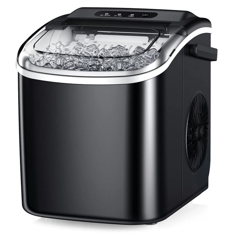 Countertop Ice Maker 9 Bullet Shaped Ice in 6 Min, Auto Cleaning 26 Lbs/24H1
