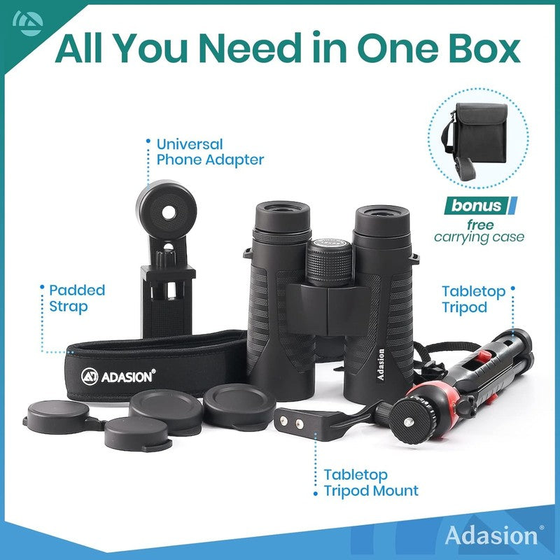 High-Powered 12X42 HD Binoculars with Tripod & Phone Adapter for Outdoor Adventu7