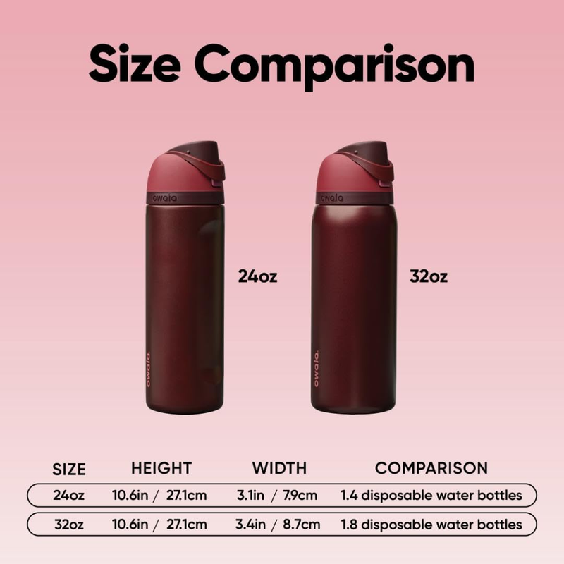 Owala FreeSip 24oz Insulated Stainless Steel Bottle Black Cherry6