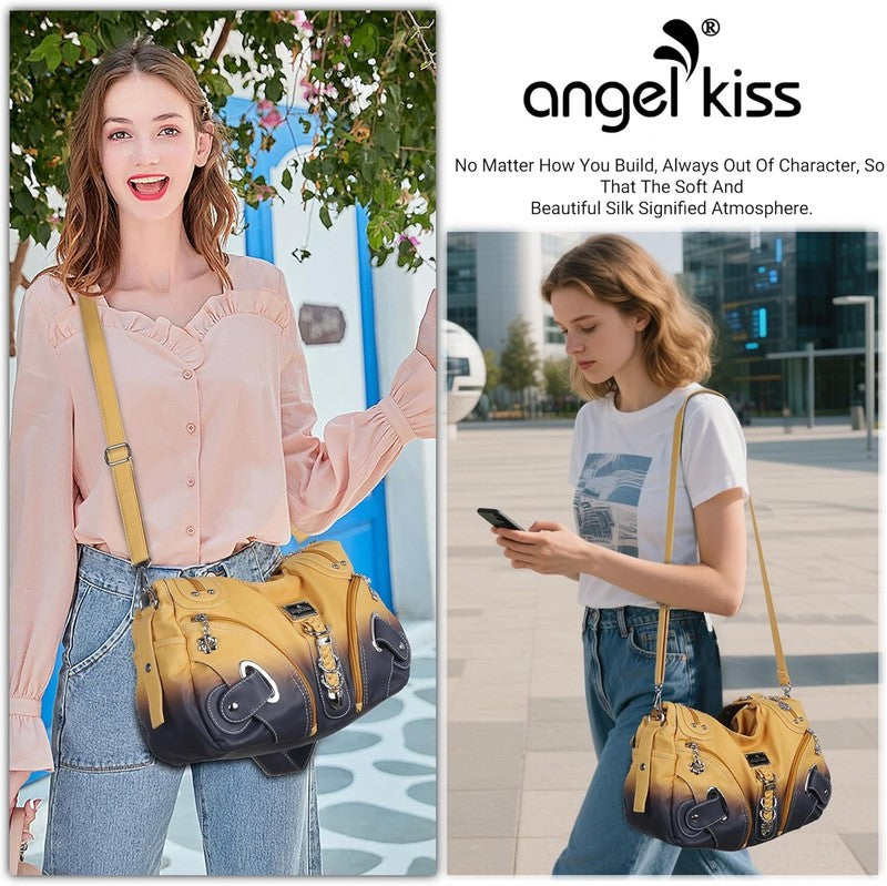 Angelkiss Women’s Large Hobo Satchel Shoulder Handbag Purse1