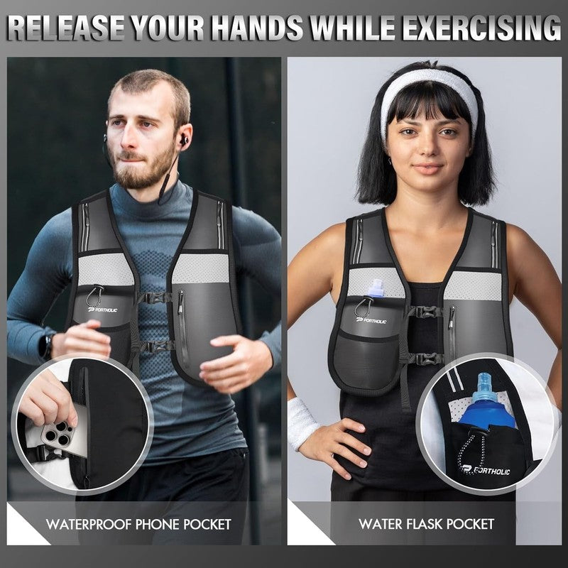 Running Vest for Women Men with 500Ml/17Oz Water Bottle |Adjustable Hydration Ve2