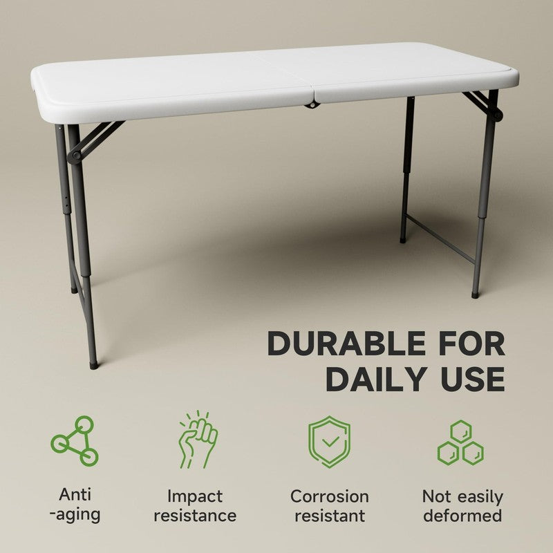Folding Table 4 Foot   3 Position Adjustable Height, Heavy Duty 400 Lbs Capacity2