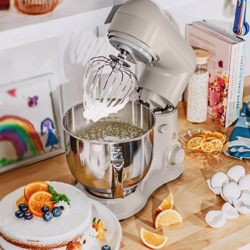 Beautiful 5.3 QT Stand Mixer w/ Flat Beater, Dough Hook by Drew Barrymore Taupe5