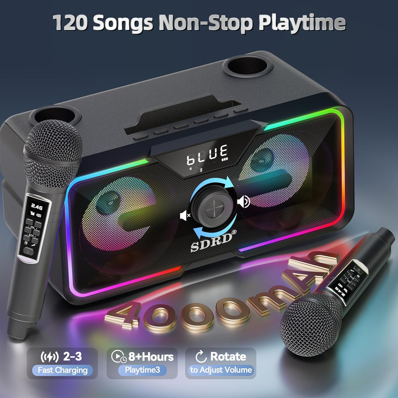 215 Bluetooth Karaoke Machine for Adult Kid with Storage and Charging Station, P5