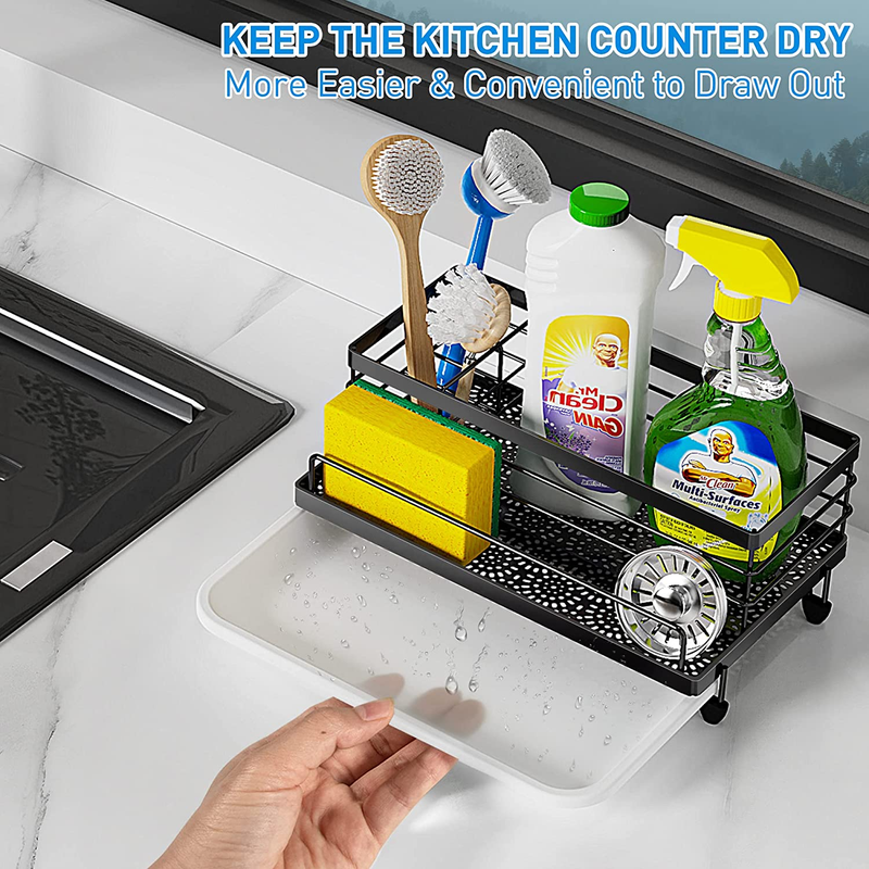 Sponge Holder , Caddy Organizer, Sink Accessories with Drip Tray, Rustproof and 2
