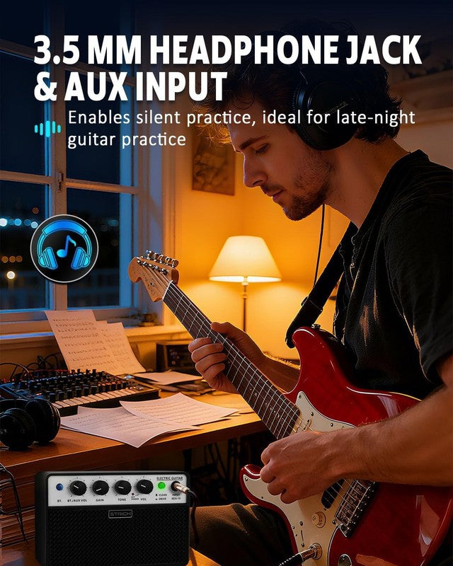 Mini Guitar Amp 5W Portable Rechargeable Practice Amplifier Black4