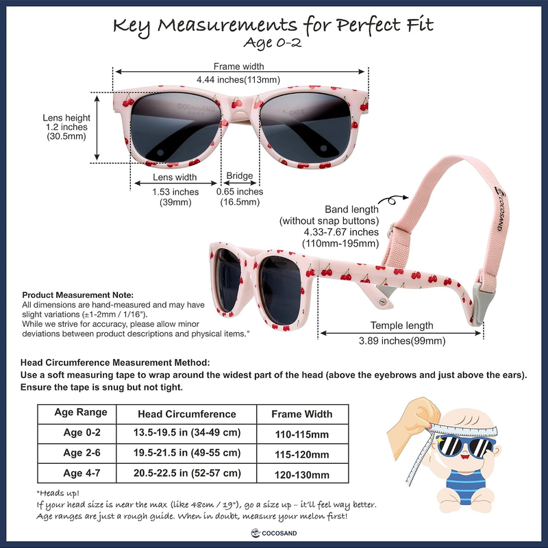 Baby Polarized Sunglasses UV400 Flexible Strap Toddler Infant 0 24 Months5