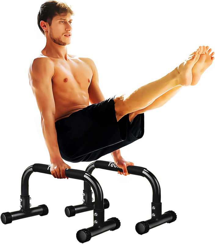 9.5" Push Up Parallettes Bars Heavy Duty L Sit Dip Handstand Calisthenics0