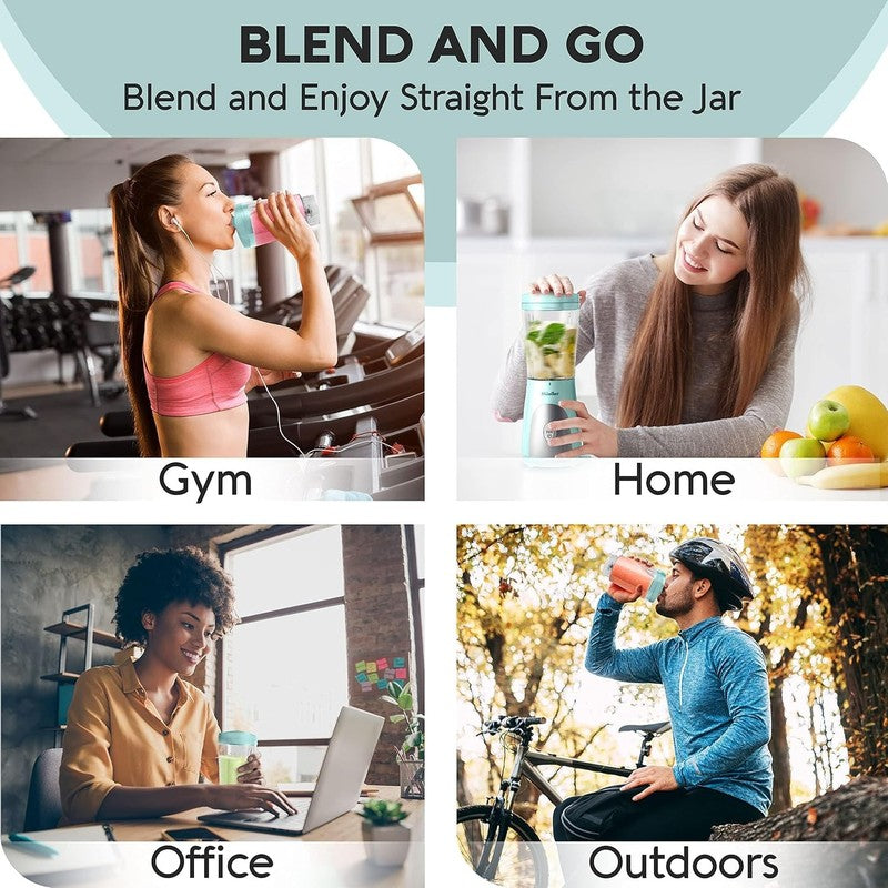 Personal Smoothie Blender 15Oz Travel Cup & Lid, Stainless Steel Blades2