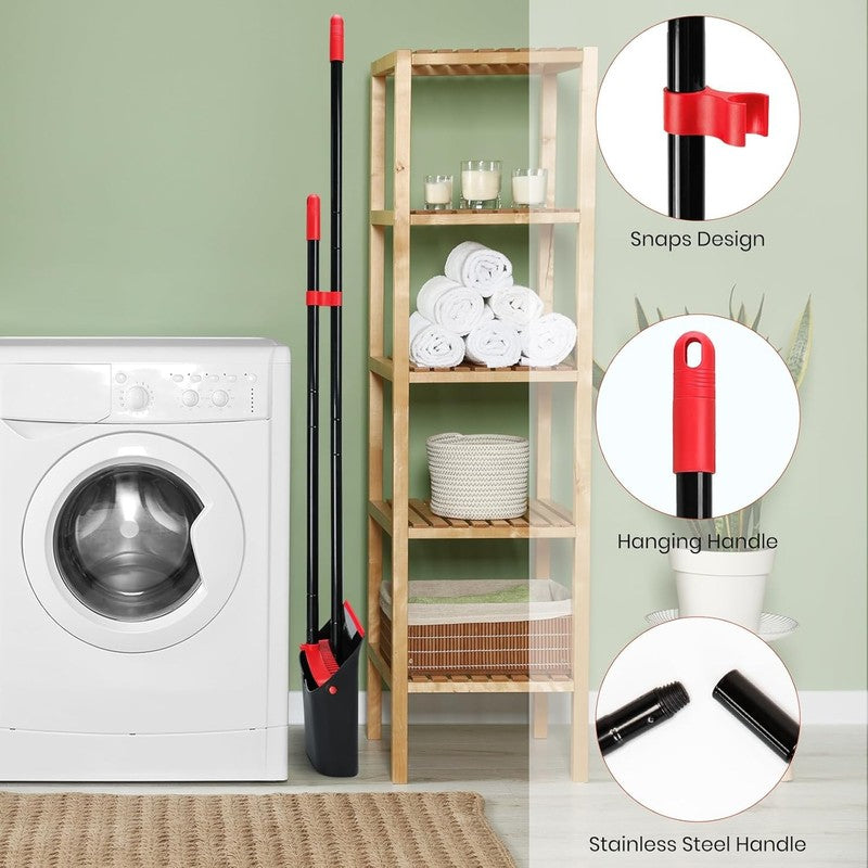 Broom and Dustpan Set for Home,Upright Broom and Dustpan Combo Sweep Set5