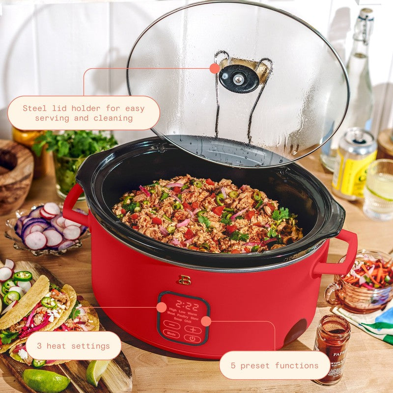 6 Qt Programmable Slow Cooker, Tomato Red by Drew Barrymore1