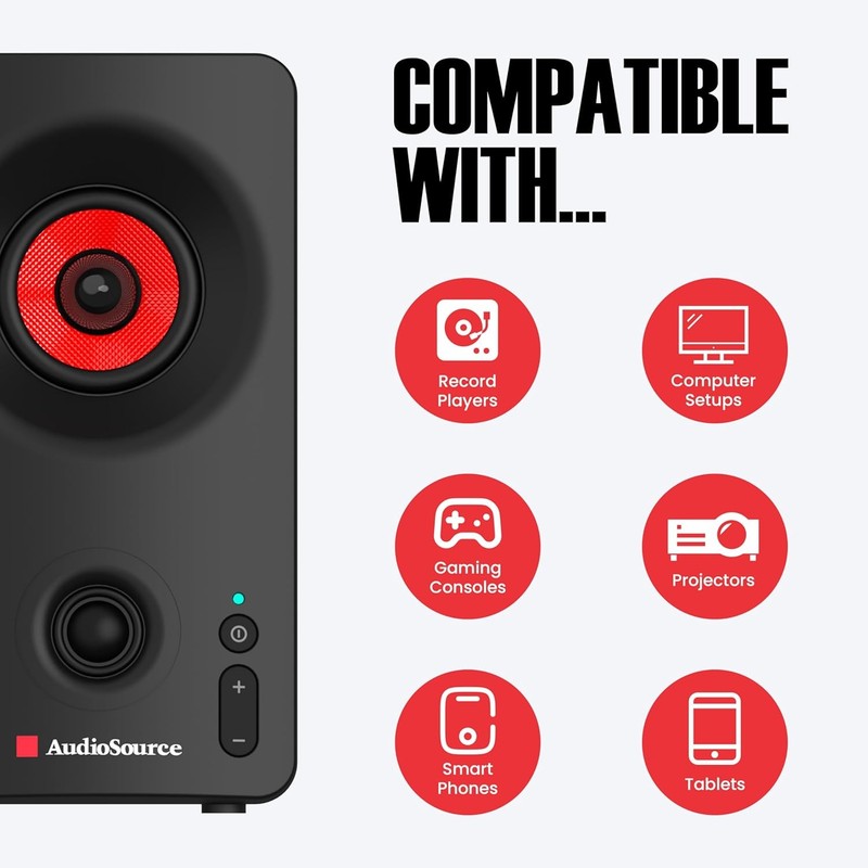 Bluetooth 5.3 PC Speakers USB C 2.0 Stereo AUX Dual Drivers Compact Black3