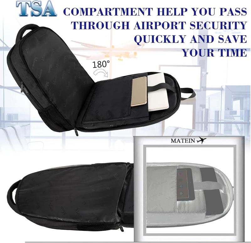 Extra Large 17" Laptop Backpack TSA Friendly Travel Business Bag Black4