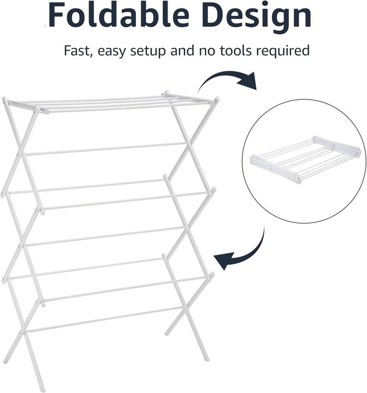 Foldable Portable Laundry Rack for Air Drying Clothing, Indoor Outdoor Use - 14.2