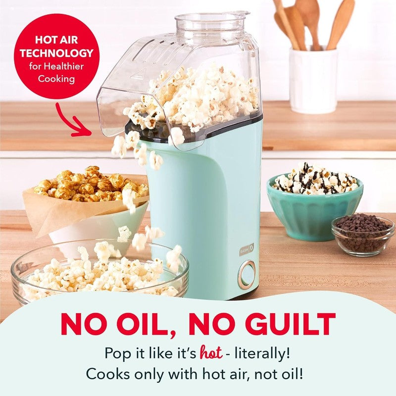 Fresh Pop Popcorn Maker   Oil Free, Air Popcorn Popper   with Measuring Cup & Re3