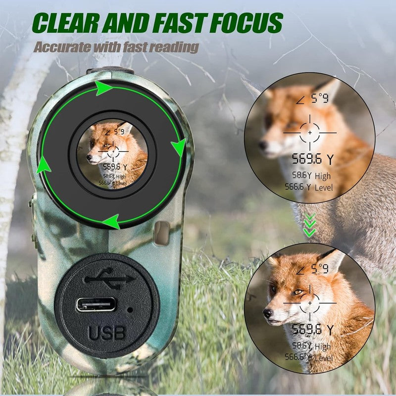 Hunting Laser Rangefinder 1000 Yds Rechargeable Clear Accurate Target Finder4