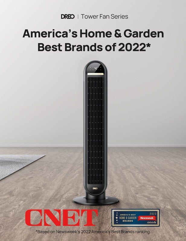 36" Remote Control Tower Fan, 90° Oscillation, 4 Speeds, Quiet & Timer6