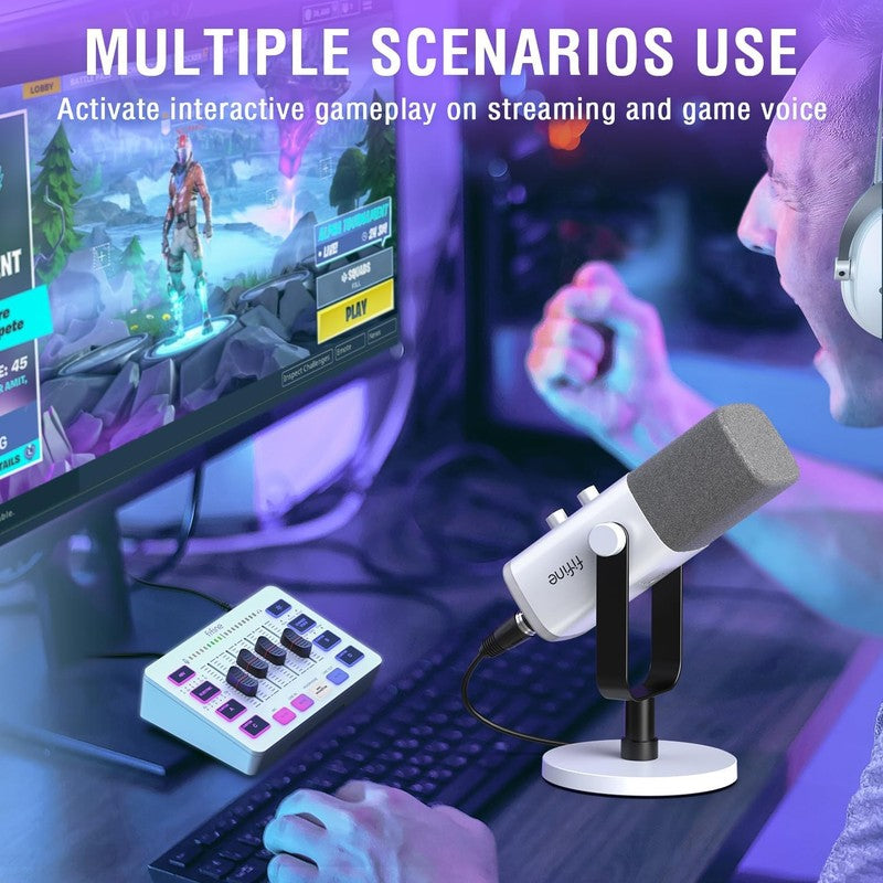 Gaming Mic & Audio Mixer Bundle USB/XLR Streaming Podcast Mixer Kit KS5W7