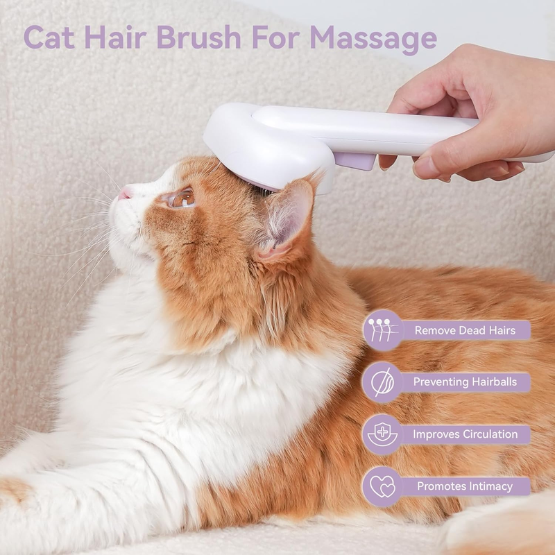 Cat Dog Grooming Brush Shedding Loose Fur Long Short Hair Pets Purple Pet Brush5