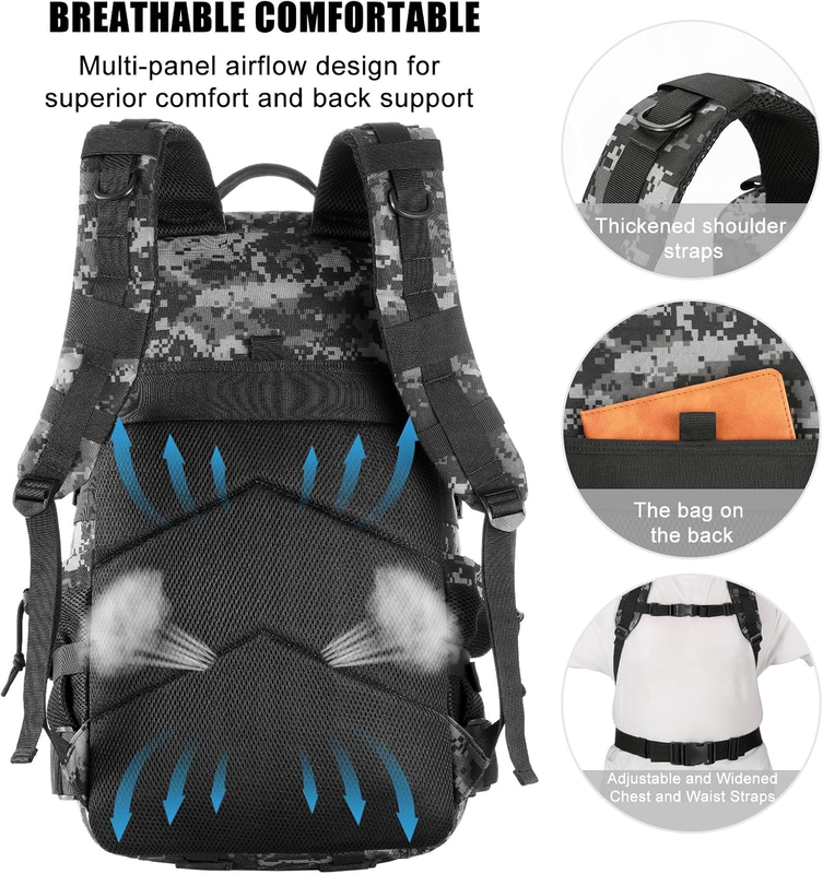 50L Tactical Military Backpack Army Assault Pack Bug Out Bag Water Resistant3