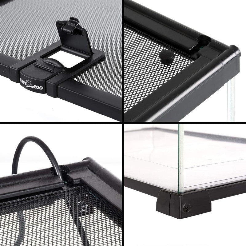 15 Gal Glass Reptile Tank Medium Terrarium w/ Top Screen Vent for Gecko Snake2