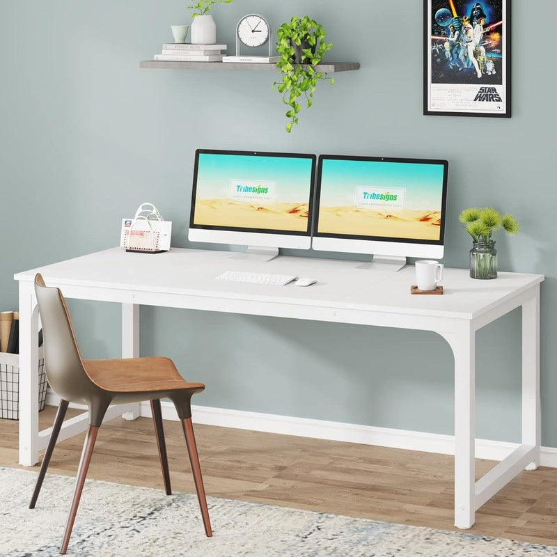 63x31.5'' Modern Computer Desk Large Executive Office Writing Desk White4